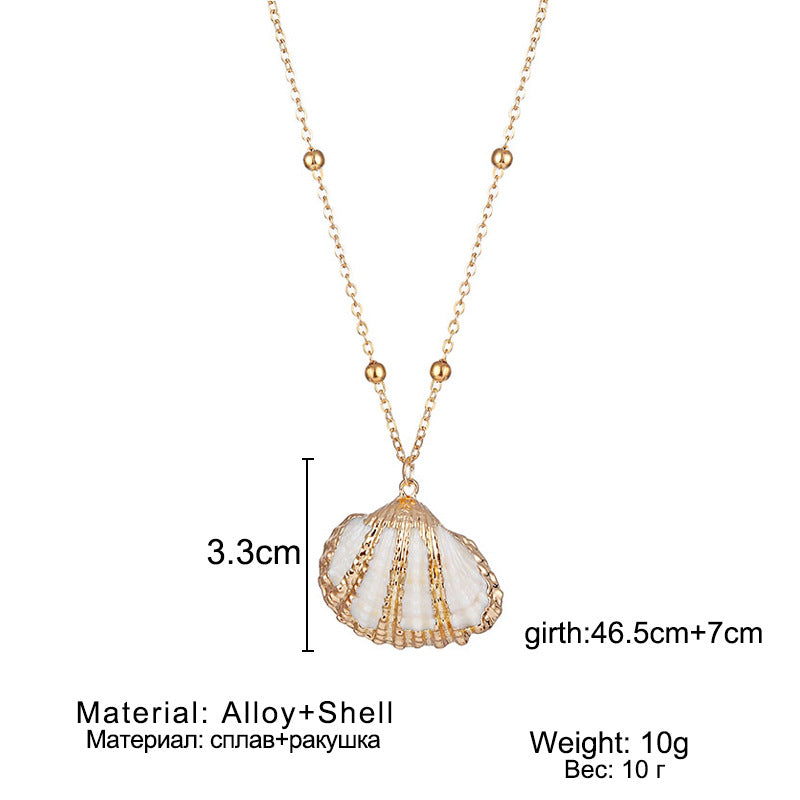 Wholesale Conch pearl necklace natural shell pattern pendant Bohemian